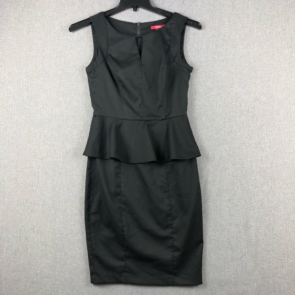 XoXo Black Peplum Dress Size 7/8